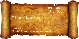 Tibor Karina névjegykártya